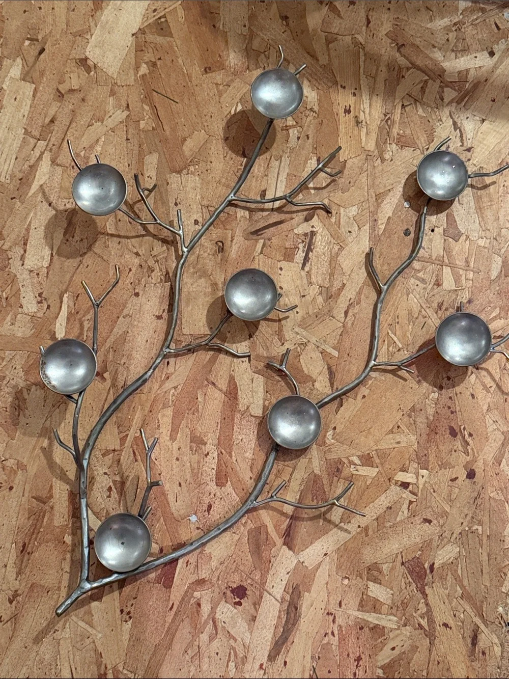 Crate&Barrel Metallic Silver Branch Candle holder